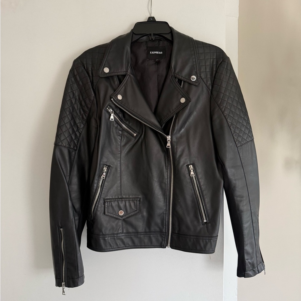 Express Black Leather moto Jacket